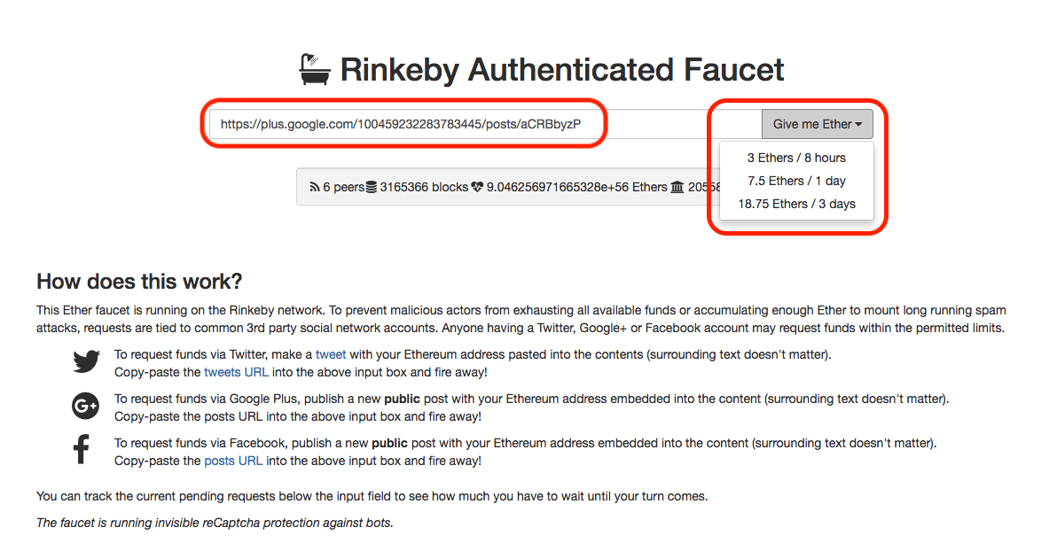 Ethereum Rinkeby Testnet Faucet (deprecated)