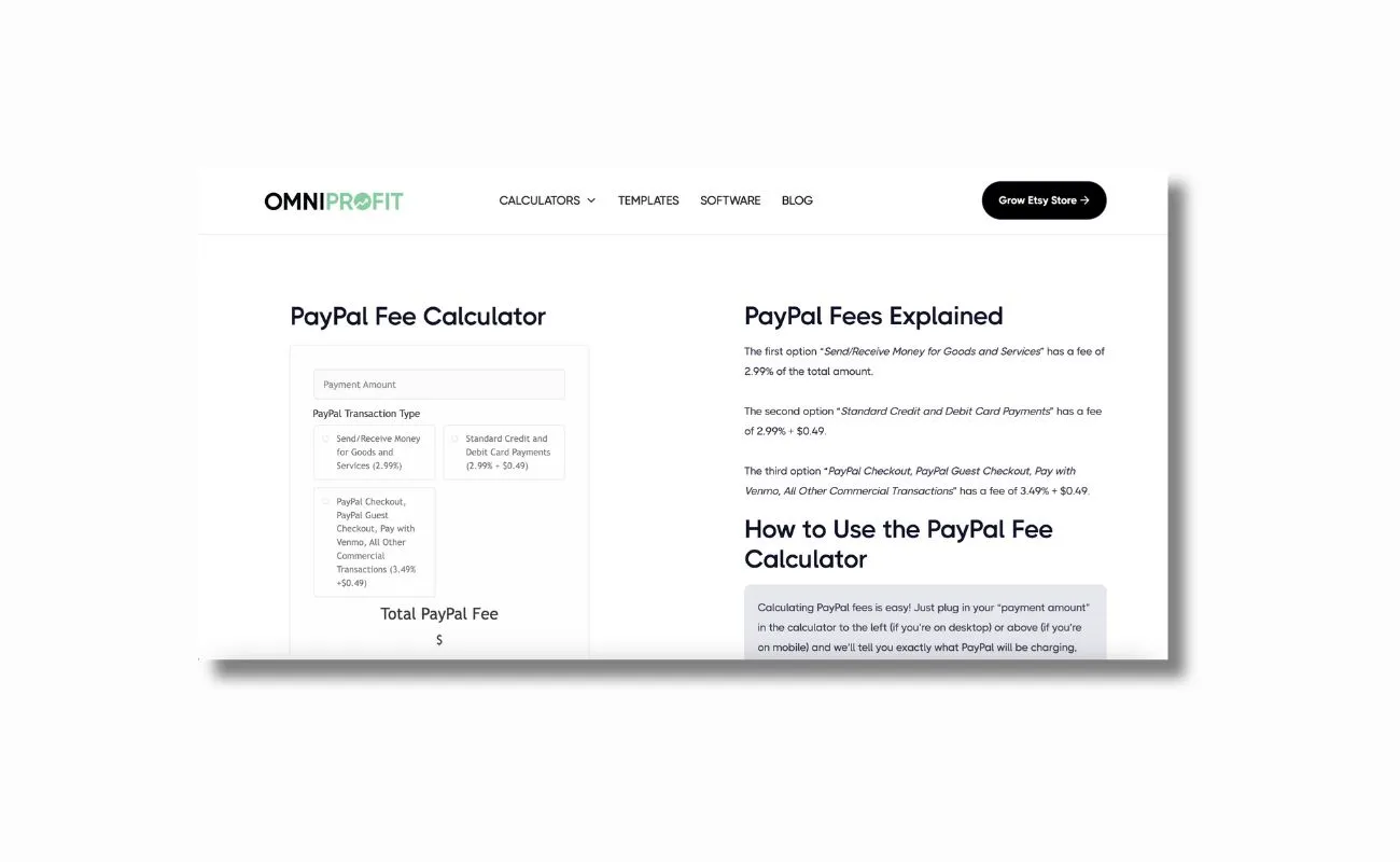 PayPal Fee Calculator | Novo