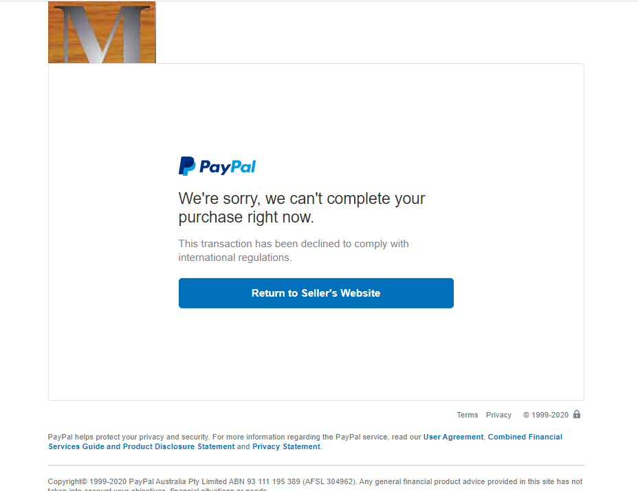 Why was my card payment declined (this payment method can’t be used at the moment)? | PayPal US