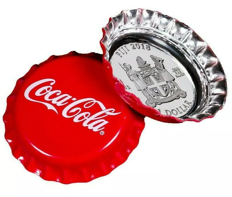 COCA-COLA BOTTLE CAP 1 oz $50 Pure Gold Proof Coin - FIJI