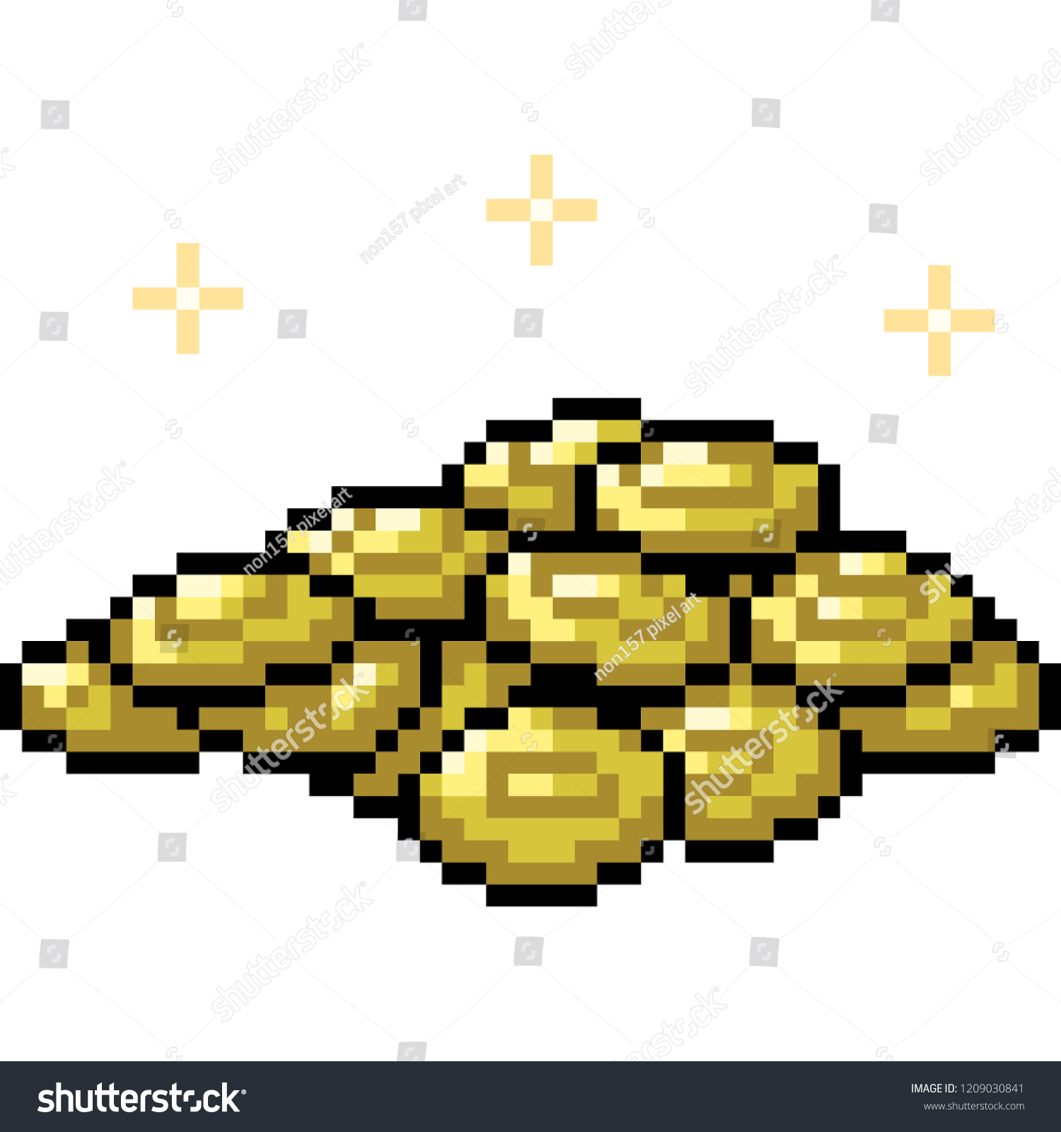 Pixel Art Legendary Metal Gold Coin