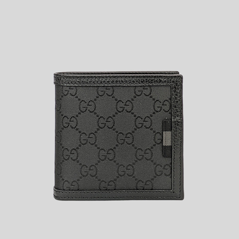 GUCCI Men's Signature Bifold Wallet With Coin Compartment Black – LussoCitta