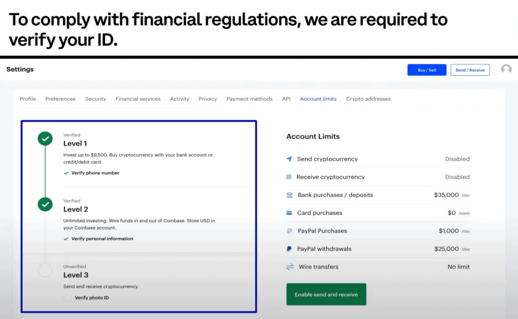 Coinbase Desk - Coinbase identity verification