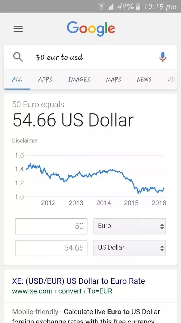 EUR to USD | Convert Euros to US Dollars Exchange Rate in the USA