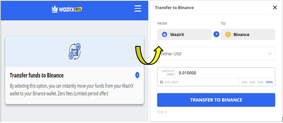 Breaking: Binance To WazirX Transfers Disabled