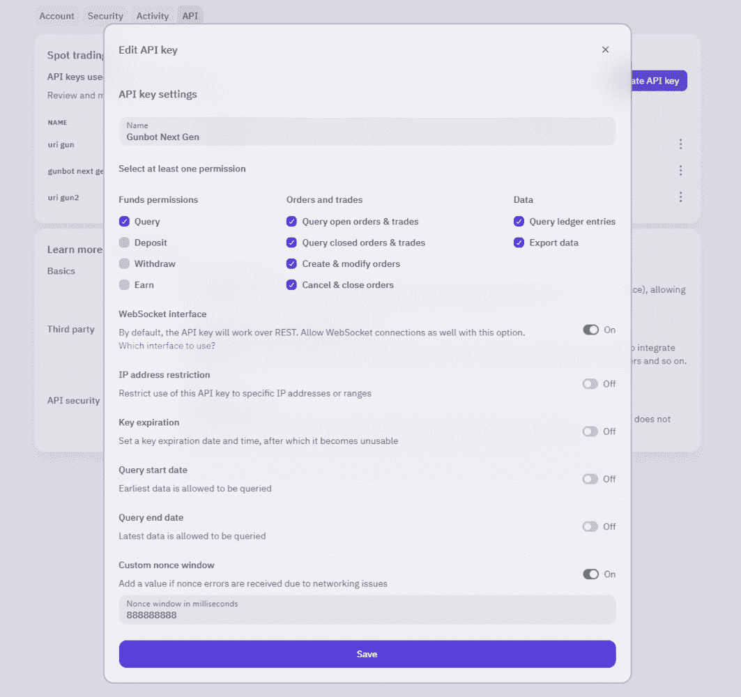 How to create and set up Kraken API key