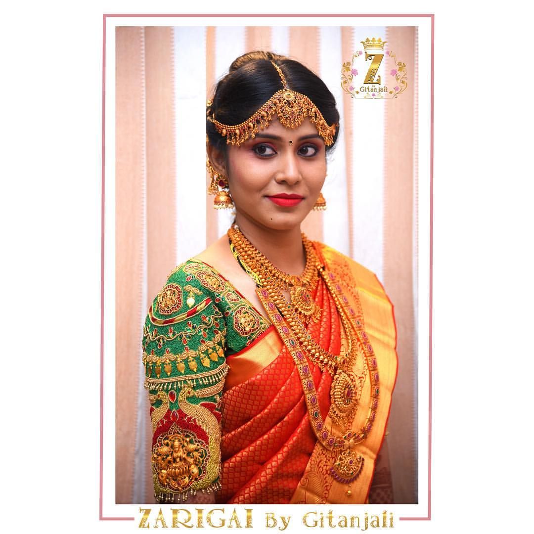 Red lakshmi coin bridal blouse | Yuti Designer Blouse