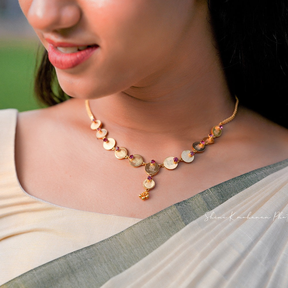Elegant Lakshmi Coin Necklace - Miyas Jewels