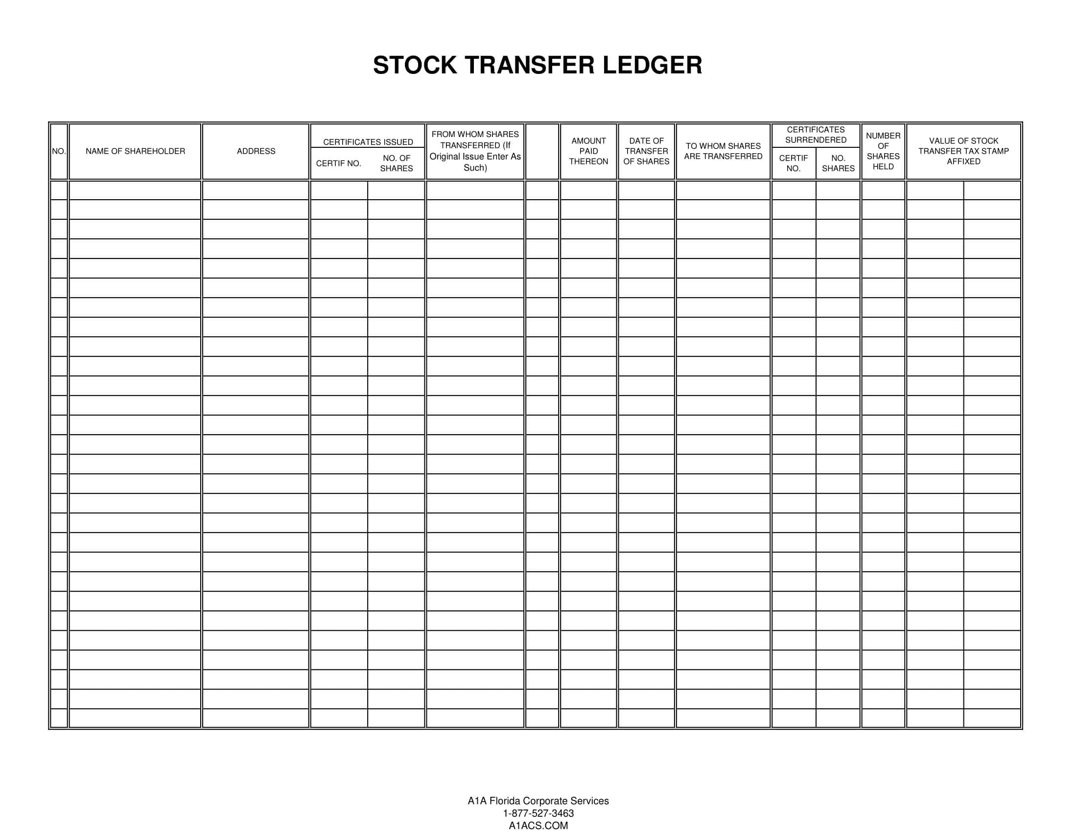 What Does a Stock Ledger Look Like? - Vazi Legal