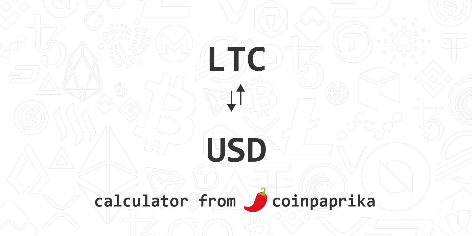 Convert LTC to USD - Litecoin to US Dollar Converter | CoinCodex