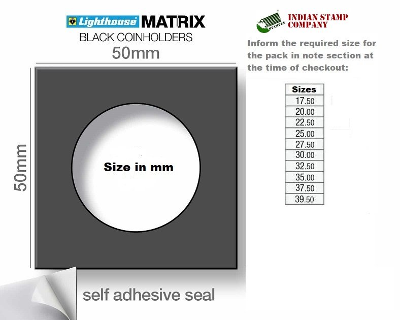 MATRIX 20mm Self-Adhesive Coin Holders 2x2 Pack of 25 – Australian Specialty Coins