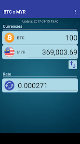 1 BTC to MYR - Bitcoins to Malaysian Ringgits Exchange Rate