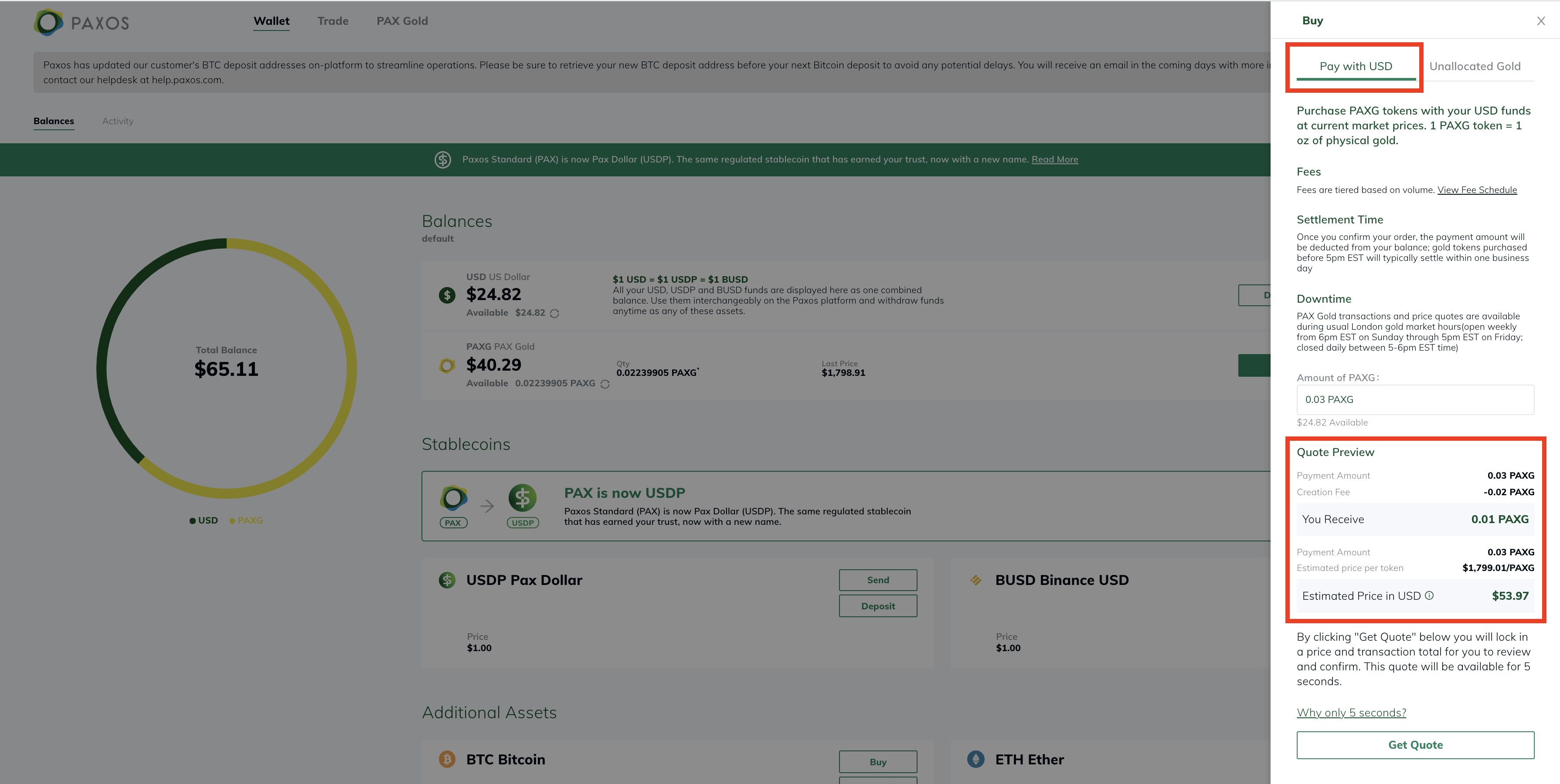 PAX Dollar (USDP) Free Crypto Wallet App, Create PAX Dollar (USDP) Address