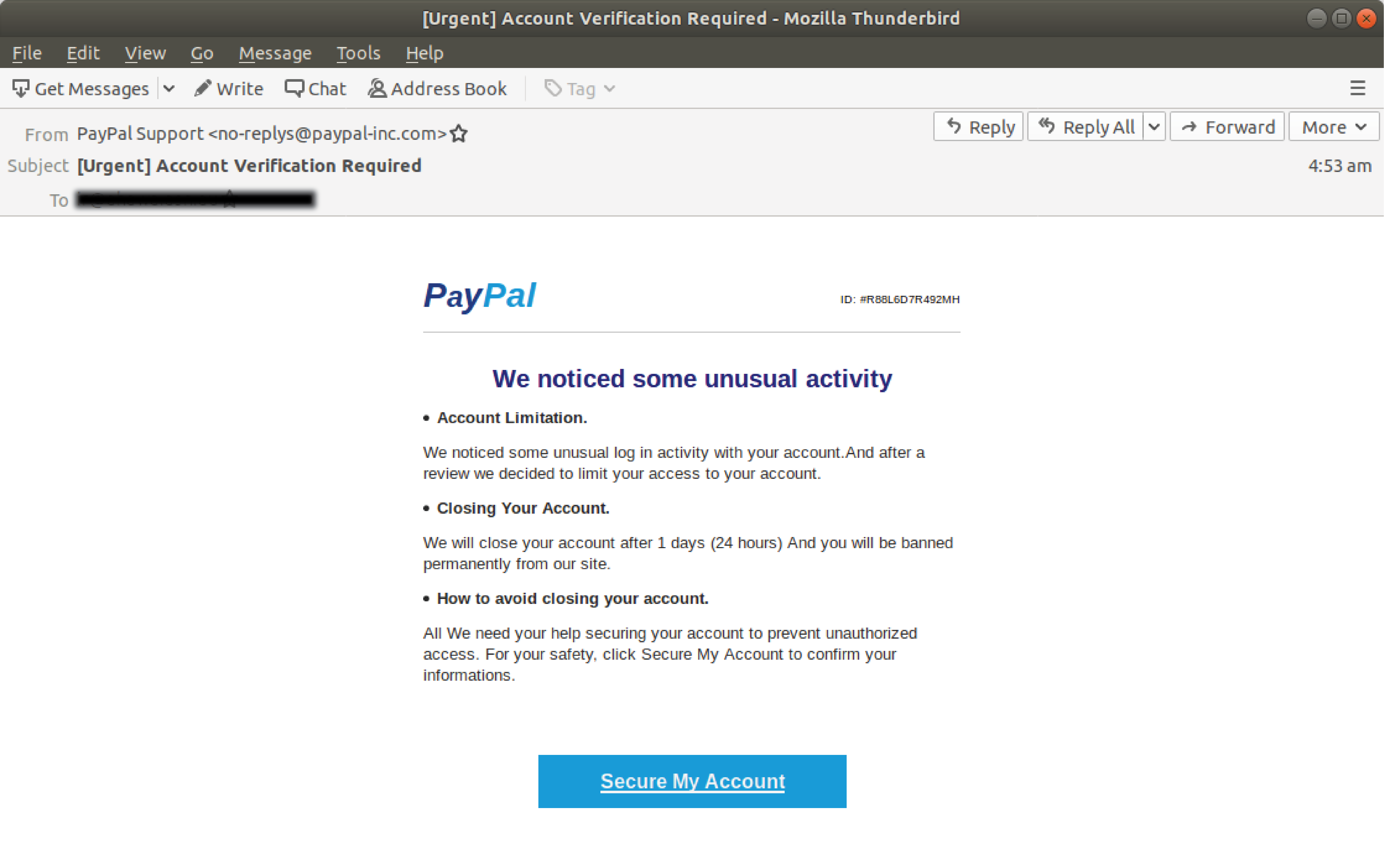 PayPal Text Phishing Scam - TitanHQ Blocks Phishing Threats