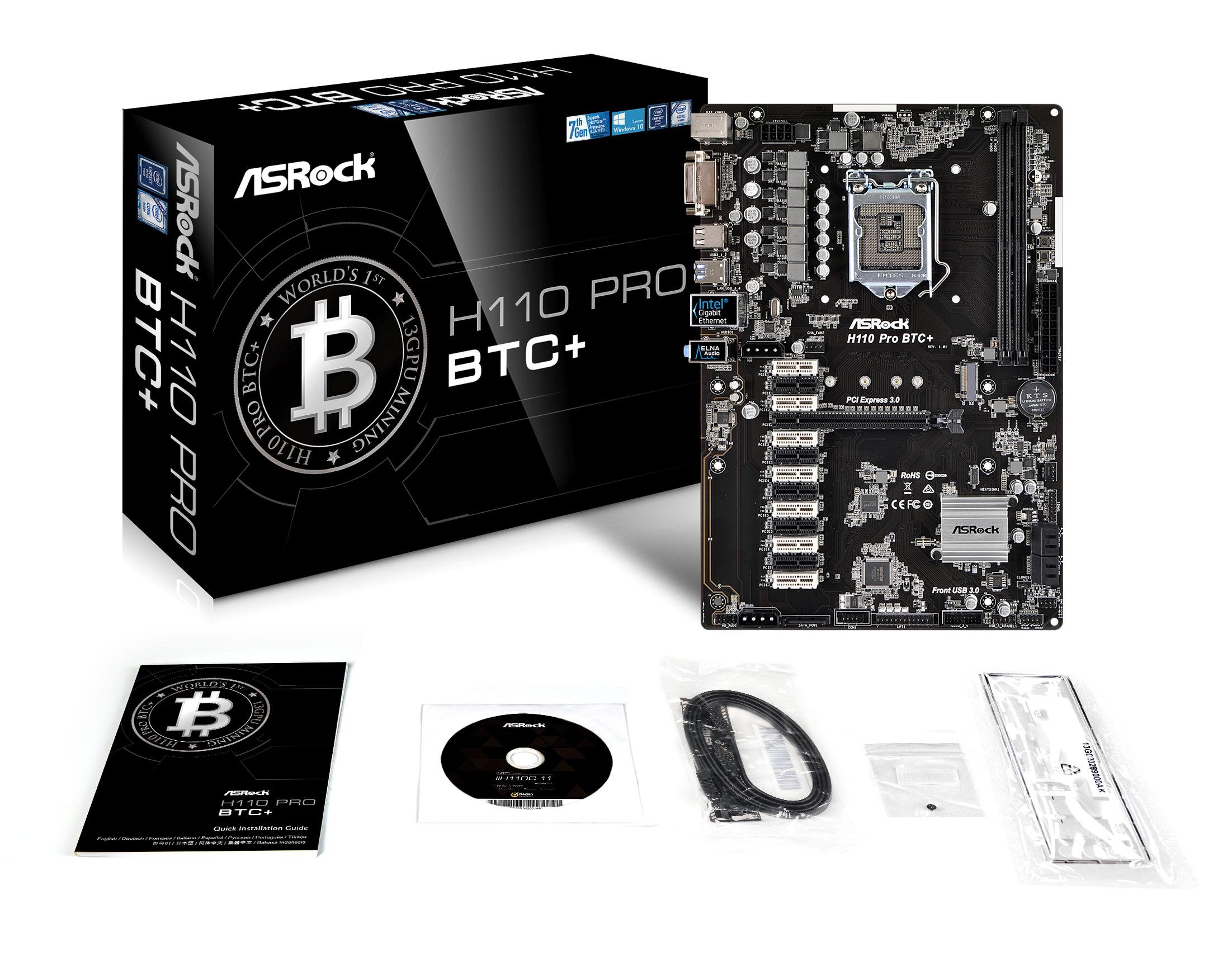 Asrock Intel H Pro BTC+ ATX DDR4-SDRAM Motherboard