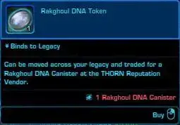 Rakghoul DNA Canisters were converted into Rakghoul DNA Tokens - Bug Reports - SWTOR | Forums