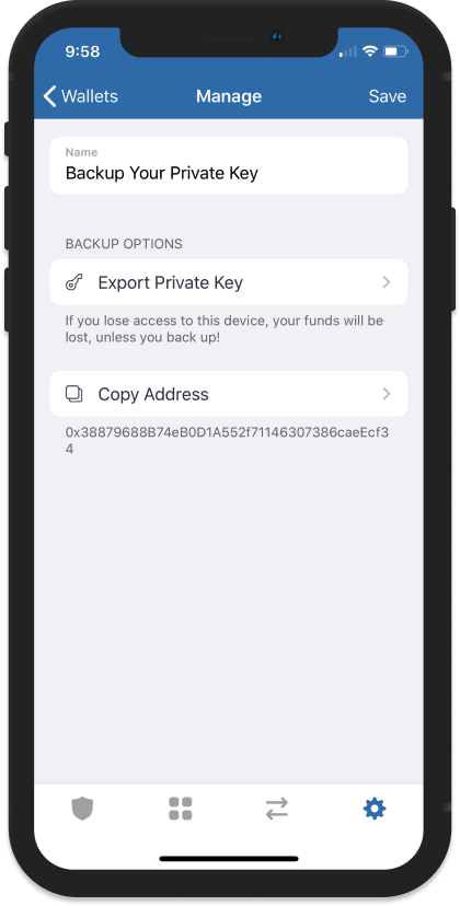 How to restore an account/deposit address via private key