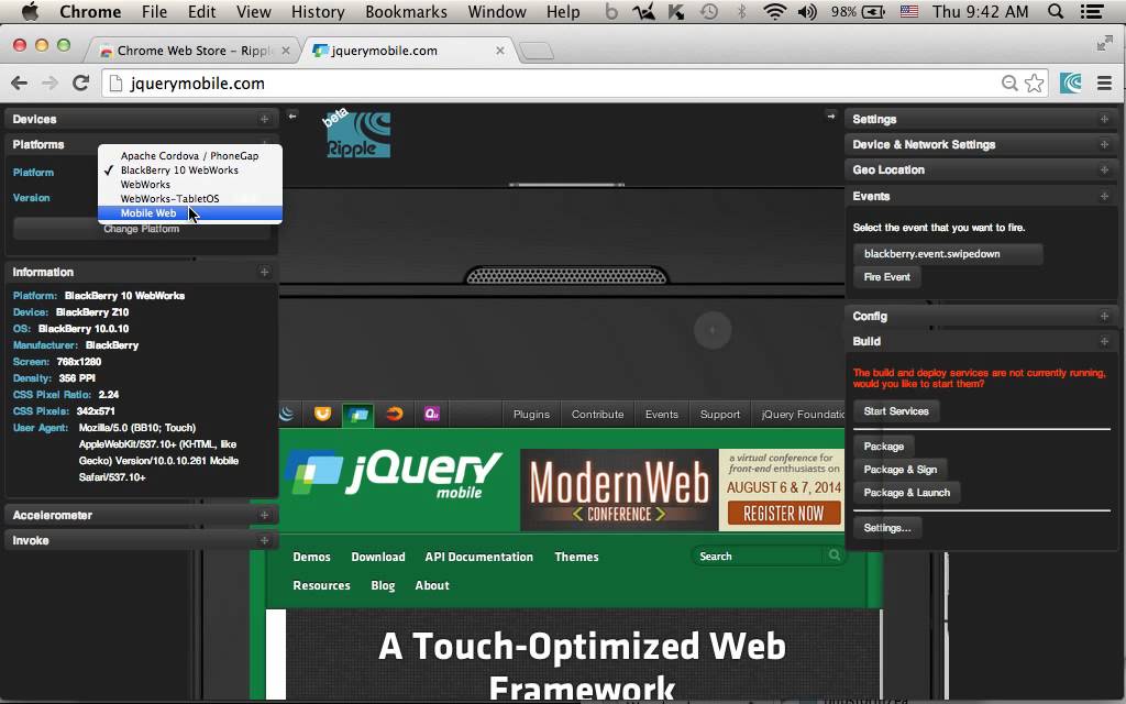 Testing your jquery mobile website in Chrome (Ripple mobile emulator) | Nishant Pant's Techie Blog