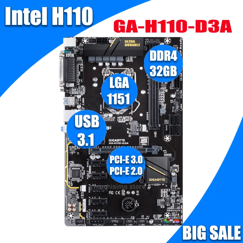 GIGABYTE GA-HD3A ATX Intel Motherboard – Cryptocurrency