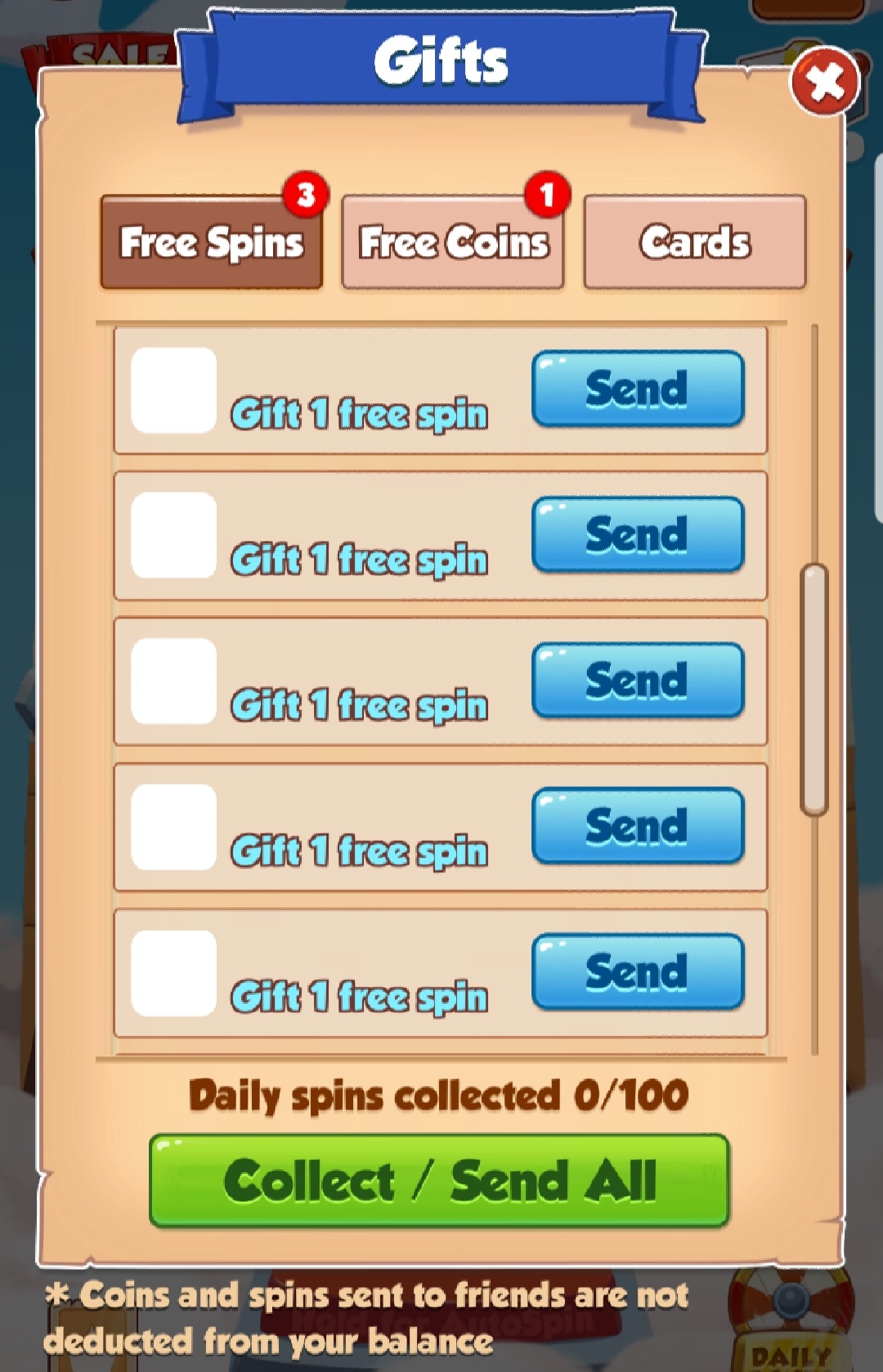 How to give spins to friends in Coin Master
