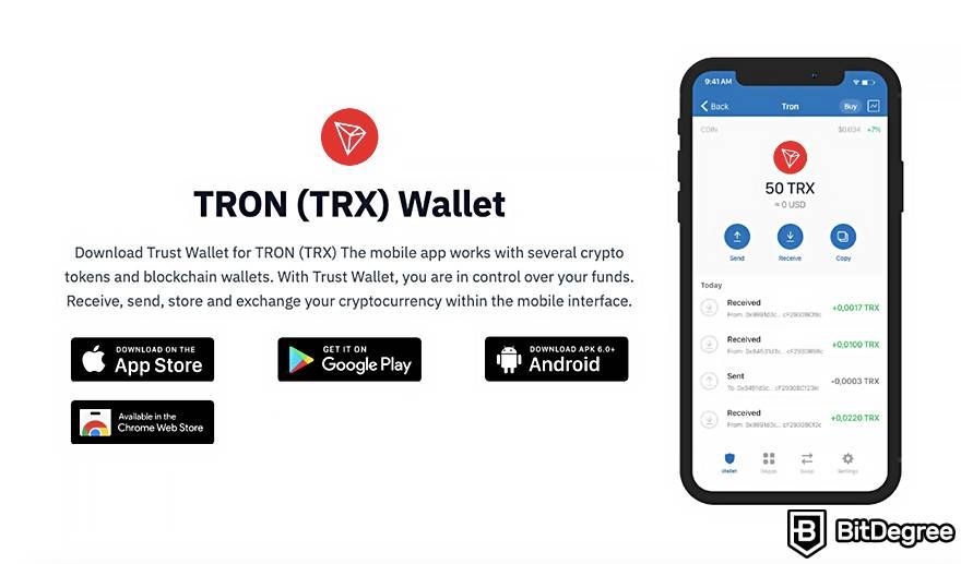 Tron (TRX) Wallet: online Tron wallet app download for iOS and Web | Kauri finance